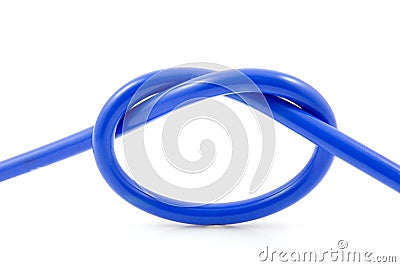 Blue knot in closeup Stock Photo