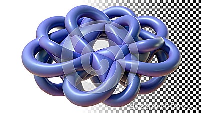 Blue knot, abstract shape for design and decorative elements png transparent image Generative AI Stock Photo