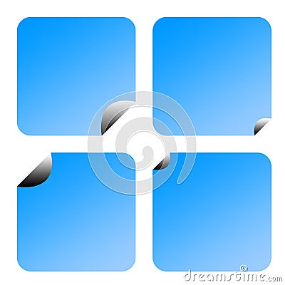 Blue labels or stickers Stock Photo