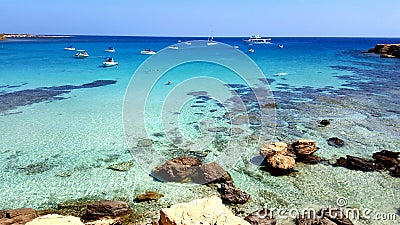 Blue Lagoon in Cyprus Stock Photo