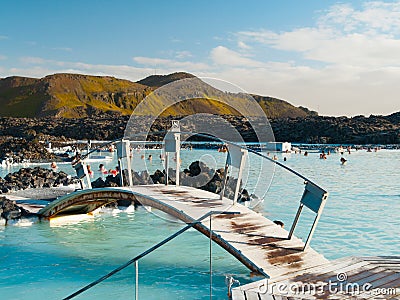 Blue Lagoon geothermal bath resort Stock Photo