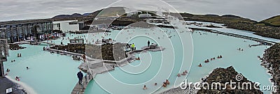 BLUE LAGOON, ICELAND - MAR 08: People bathing in The Blue Lagoon Editorial Stock Photo