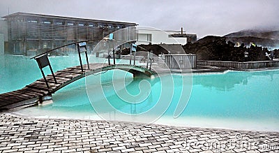 Blue lagoon in Iceland Stock Photo