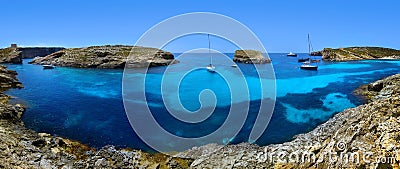 Blue lagoon in Malta Stock Photo