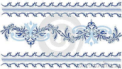 Blue lai Patterns Vector Illustration