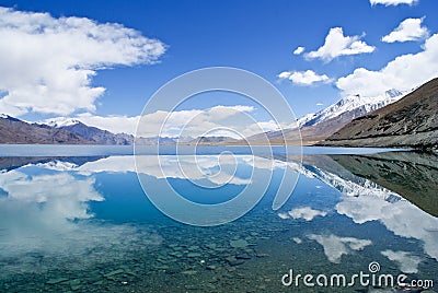 Blue lake in the mountains Stock Photo