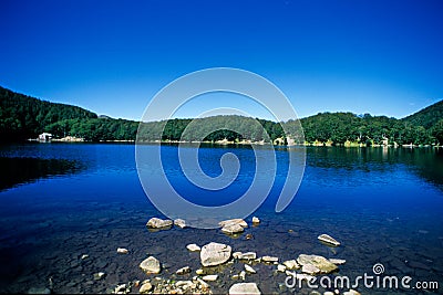 Blue lake water Stock Photo