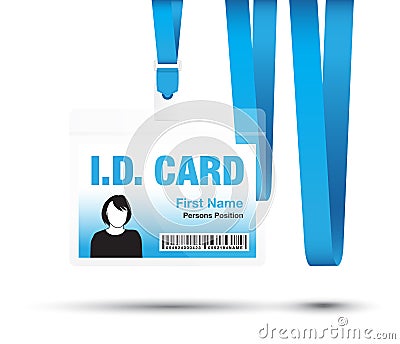 Blue lanyard Vector Illustration