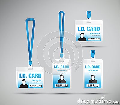 Blue lanyard Vector Illustration