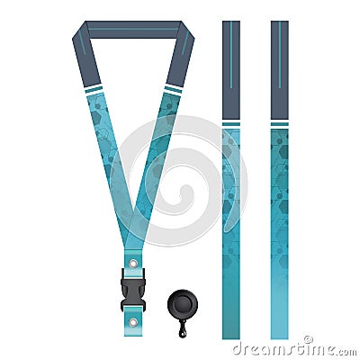 Hexagonal Blue Lanyard Template for all company Stock Photo