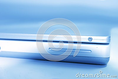 Blue laptop Stock Photo