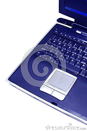 Blue laptop Stock Photo