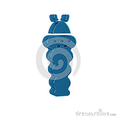 Blue Larva insect icon isolated on transparent background. Stock Photo