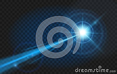 Blue laser beam isolated Vector Illustration