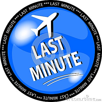 Blue last minute button Stock Photo