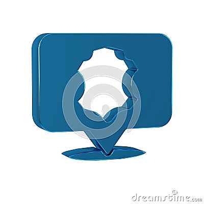 Blue Leather icon isolated on transparent background. Stock Photo