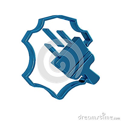 Blue Leather icon isolated on transparent background. Stock Photo