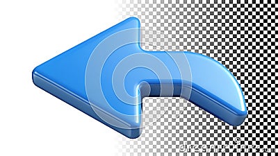Blue left arrow, back direction, and previous navigation icon png transparent image Generative AI Cartoon Illustration
