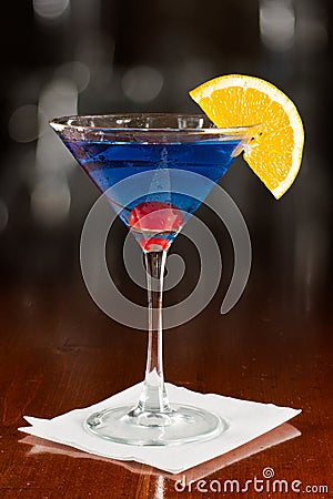 Electric blue lemonade martini Stock Photo
