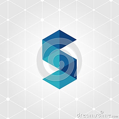 Blue Letter S Logo Vector Illustration