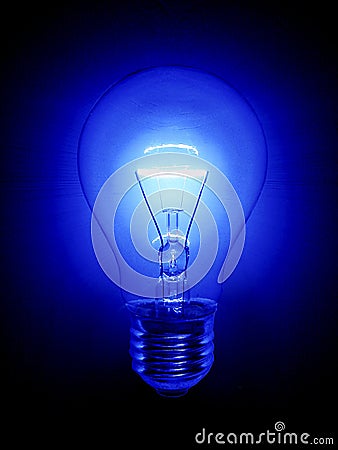 Blue Light Bulb Stock Photo