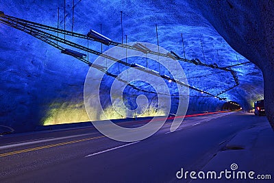 Laerdal tunnel, the longest road tunnel on earth Stock Photo