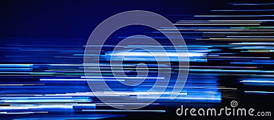 Blue light trails timeline cover Stock Photo