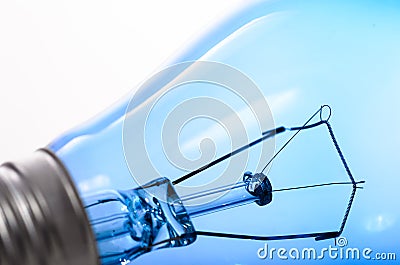 Blue light tungsten bulb. Stock Photo