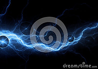 Blue lightning Stock Photo