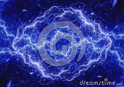 Blue lightning bolt, Stock Photo