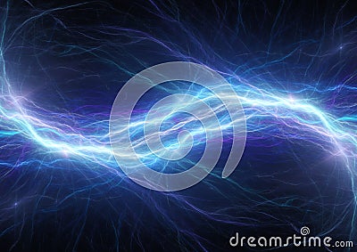 Blue lightning bolt Stock Photo