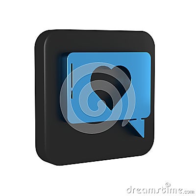 Blue Like and heart icon isolated on transparent background. Counter Notification Icon. Follower Insta. Black square Stock Photo