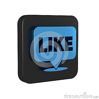 Blue Like in speech bubble icon isolated on transparent background. Counter Notification Icon. Follower Insta. Black Stock Photo