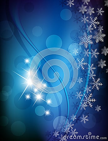 Blue lilac snowflakes background Vector Illustration