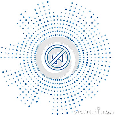 Blue line Censored stamp icon isolated on white background. Abstract circle random dots. Vector Vector Illustration