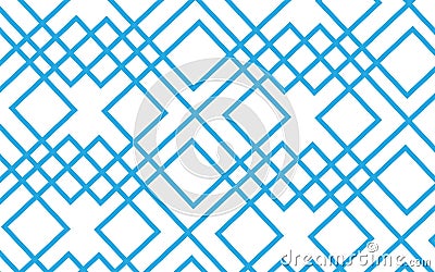 Blue line square geometric shapes abstract pattern vector background design Vector Illustration