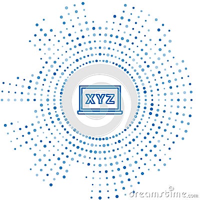 Blue line XYZ Coordinate system on chalkboard icon isolated on white background. XYZ axis for graph statistics display Vector Illustration