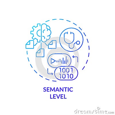 Blue linear gradient icon semantic level concept Vector Illustration