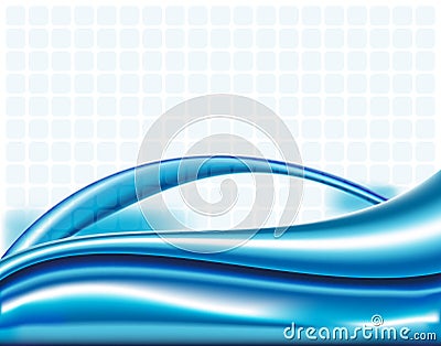 Blue lines abstract wavy background Vector Illustration