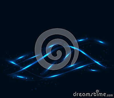 Blue lines abstract wavy background Vector Illustration