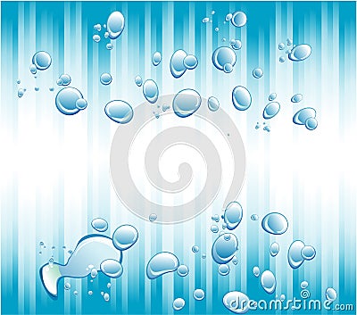 Blue lines and bubbles flayer Vector Illustration