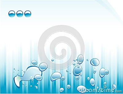 Blue lines and bubbles flayer Vector Illustration