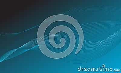 blue lines wave curve soft gradient abstract technology background Vector Illustration