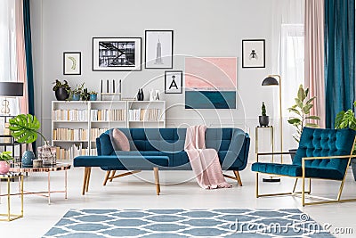 Blue living room Stock Photo