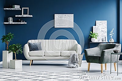 Blue living room Stock Photo