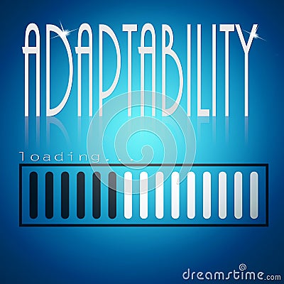Blue loading bar with adaptability word Stock Photo