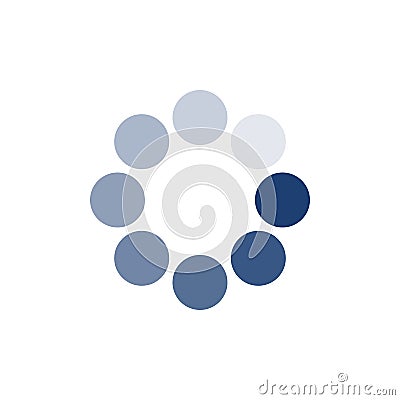 Blue Loading circle icon. Buffer loader or preloader. Donload or Upload. Vector illustration isolated on white background Cartoon Illustration