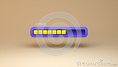 Blue Loading icon, Download sign, Yellow Load icon, Data load, Loading file, Download Data, Folder download, Upload file. Stock Photo