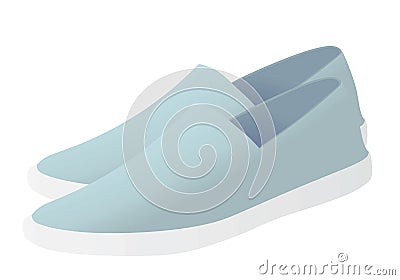 Blue loafer shoes Vector Illustration