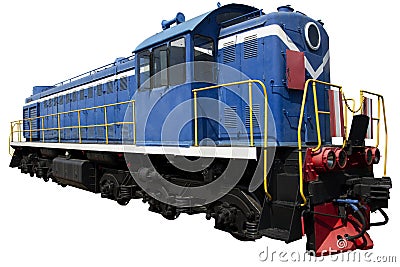 Blue locomotive Stock Photo